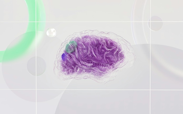 Abstrakte Visualisierung eines vernetzten KI-Systems
